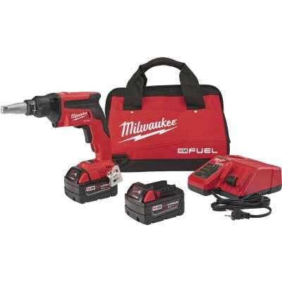 Milwaukee M18 FUEL Brushless Drywall Cordless Screwgun Kit with (2) 5.0 Ah Batteries & Charger
